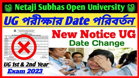 NSOU অফশযল UG Exam ডট পরবরতন UG 1st 2nd ইযর Term End