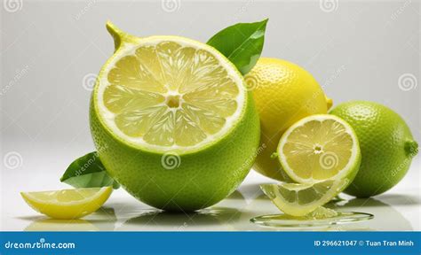 Green lemon , stock image. Image of isolated, gourd - 296621047