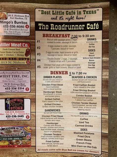 Road Runner Cafe Closed Updated November Koa Rd Fort