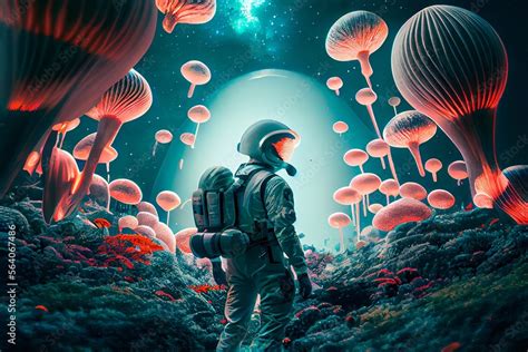 An Astronaut On An Alien Planet A High Tech Astronaut From The Future