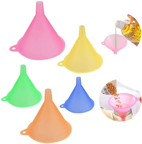 5 Pcs Rainbow Colors Funnel Plastic Funnel Set Wide Mouth Cooking Kitchen Funnel Fruugo Nl