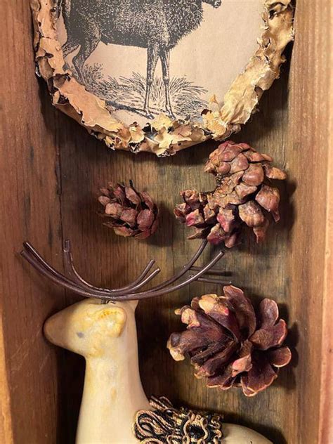 Assemblage Art Found Object Art Nature Deer Winter Art Vintage