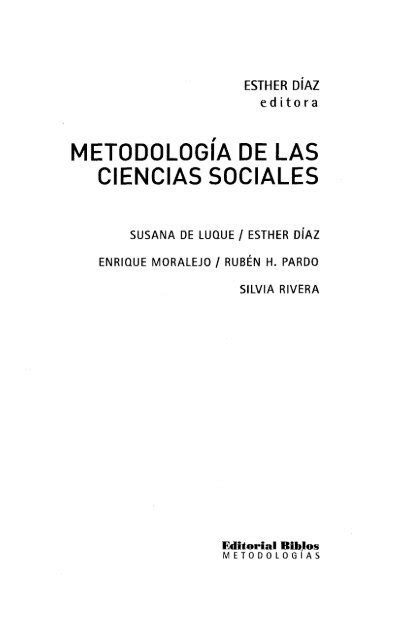 MetodologÍa De Las Ciencias Sociales