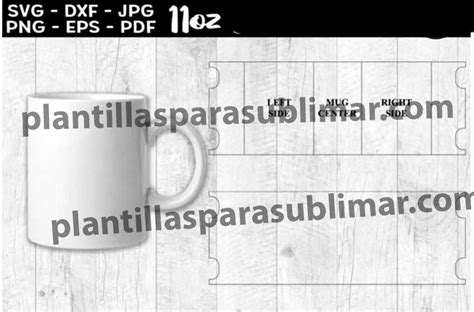 Plantilla En Blanco Taza 11oz Full Print Plantillas Para Sublimar