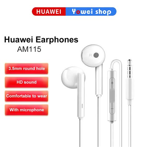 HUAWEI Earphone Original 3.5mm Jack Wired Earphones Build In Microphone ...