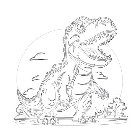 Tyrannosaurus Rex Coloring Page | Coloring Pages Mimi Panda