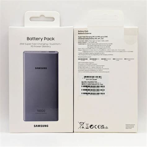 Samsung Battery Pack 25w Super Fast Charging Dual Port PD Power