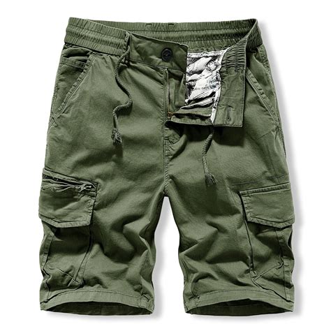 Edhitnr Mens Cargo Shorts Summer Slim Solid Color Cargo Shorts Leisure Classic Fit Expandable