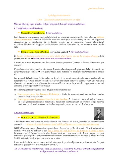 Psychologie du developpement Cours 6 Psychologie du développement CM