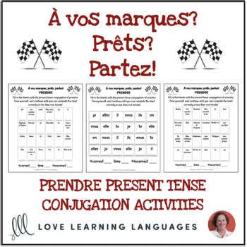 French: Prendre Present Tense - Conjugation Activities by Teach Simple