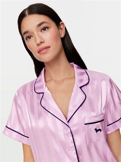 Lilac Penny Chic Satin Stripe Pj Set