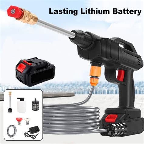 Portable Wireless Car Washer Gun With V Lithium Battery Cleaning