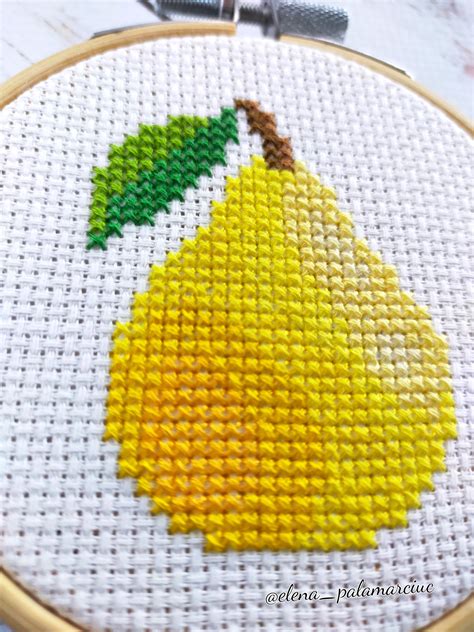 Pear Cross Stitch Pattern Pdf Embroidery Fruit Pear Instant Etsy