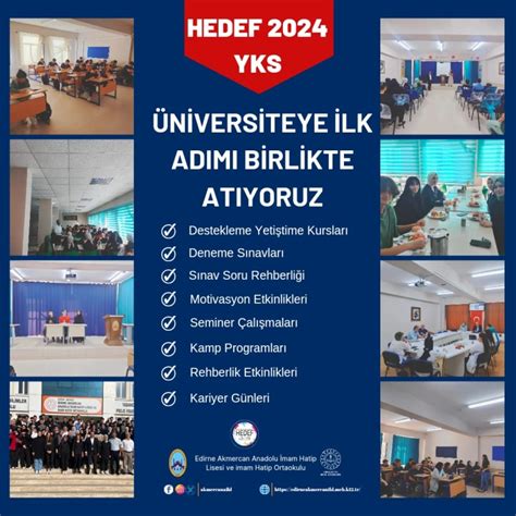 HEDEF 2024 YKS ÇALIŞMALARIMIZ DEVAM EDİYOR Edirne Akmercan Anadolu