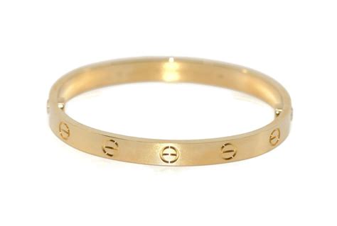 Cartier 18K Yellow Gold Love Bracelet Size 16 Gem