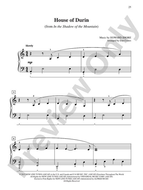 House Of Durin From The Hobbit The Desolation Of Smaug Piano Howard Shore Digital Sheet