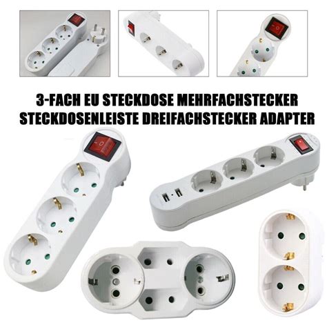 Eu Steckdosenleiste Mehrfachsteckdose Steckdose Usb Mehrfachstecker