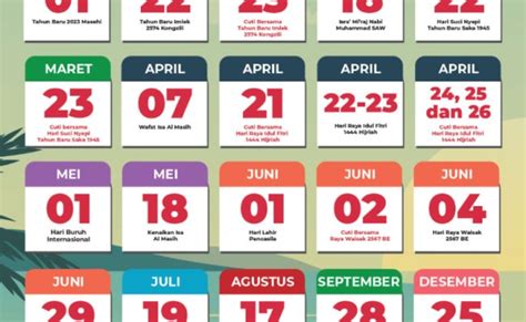 Catat Ini Daftar Hari Libur Nasional Dan Cuti Bersama Tahun 2023 Kalender 2023 Cipta Grafika