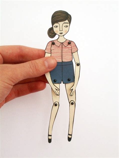 Miniature Moveable Paper Doll Etsy Paper Dolls Paper Puppets