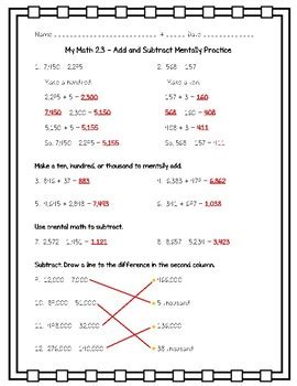 Grade 4 Addition Worksheets Free Printable K5 Learning Add And