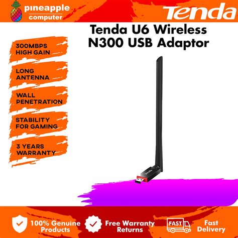 Tenda U6 N300mbps Wireless Wifi Usb Adapter Shopee Philippines