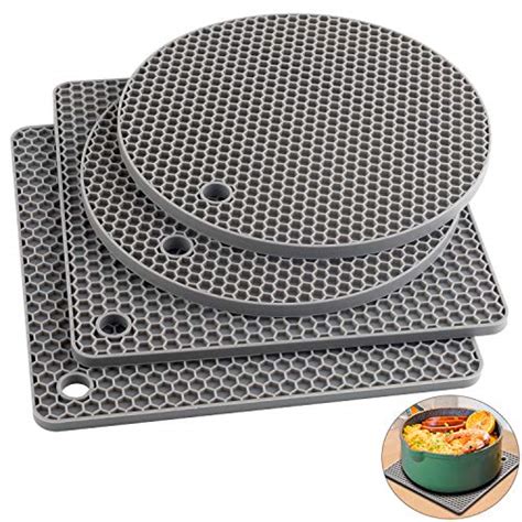 Lot de 4 dessous de plat en silicone pour casseroles et poêles chaudes