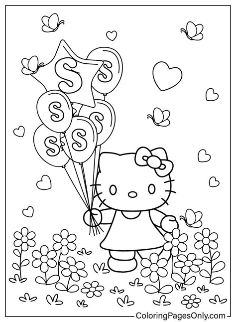 Hello Kitty et la lettre S Coloriages à imprimer gratuitement