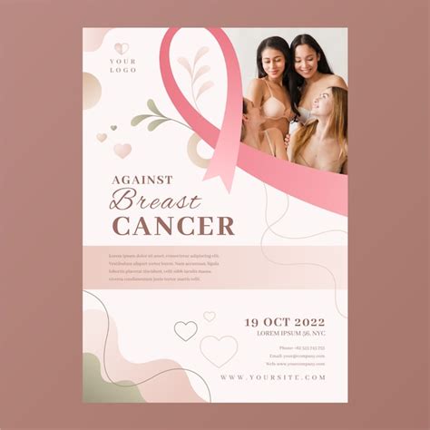 Free Vector Realistic Breast Cancer Awareness Month Vertical Poster