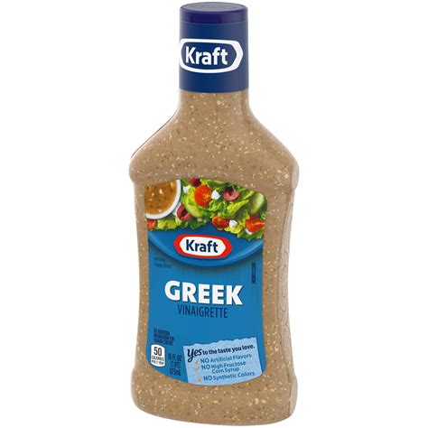 Kraft Greek Vinaigrette Salad Dressing 16 Fl Oz Bottle