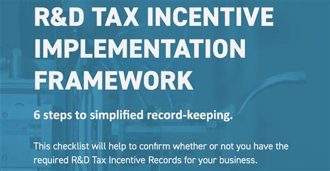 R D Tax Incentive Help Record Keeping Checklist