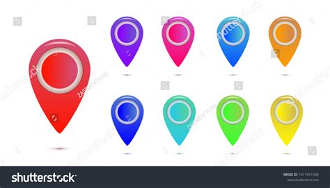 Set Colorful Map Markers Gps Location Stock Vector (Royalty Free ...