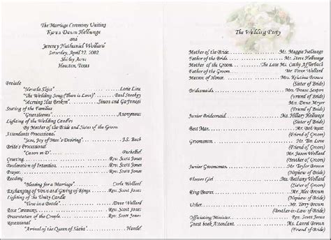 Sample Wedding Reception Program Wedding Program Examples Wedding