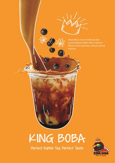 Print Ads Of King Boba Branding Option 1 Print Ads Boba Bubble Tea