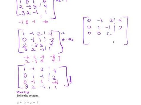 Ch Matrices And Systems Of Equations Ex No Solutions Youtube