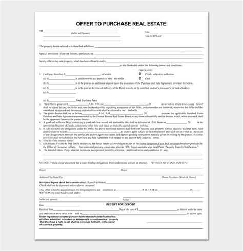 Real Estate Offer Letter Templates Examples Letter Templates Free