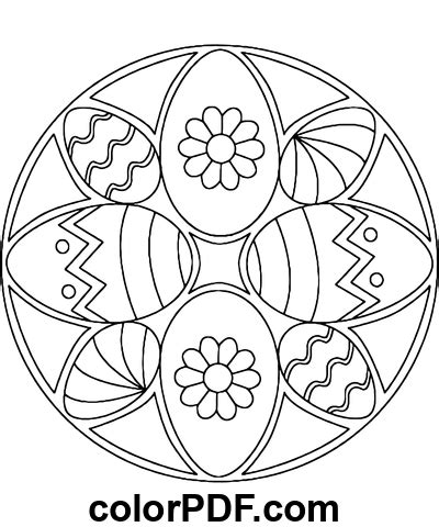 Mandala de Pâques aux œufs Coloriages et livres en PDF