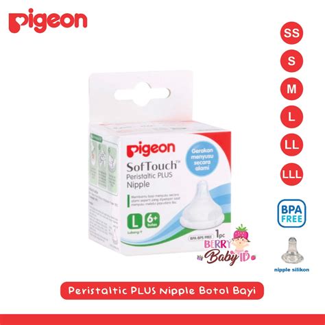 Jual Berrybaby Pigeon Peristaltic Plus Wide Neck Nipple Dot Teat