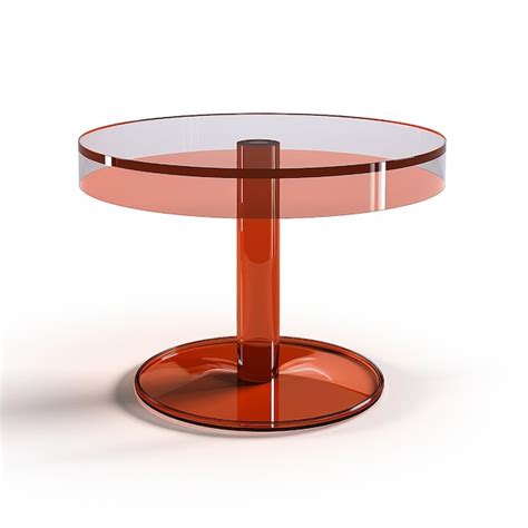 premium photo  glass table   red base   glass top