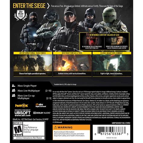 Best Buy Tom Clancy S Rainbow Six Siege Advanced Edition Xbox One Ubp50402156