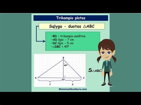 Trikampio plotas trikampio ploto formulė uždavinys MatematikosGuru