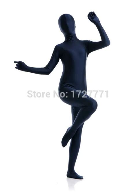 Al934 Navy Blue Full Body Shiny Lycra Spandex Tights Unisex Original