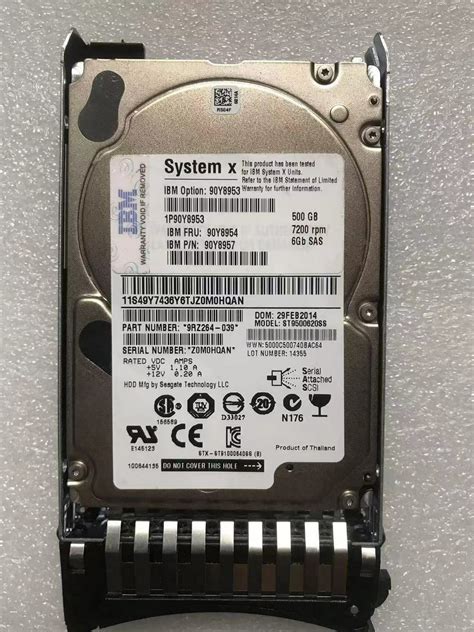 90Y8953 90Y8954 90Y8957 IBM SYSTEM X 500GB 7.2K RPM 6Gb/s 2.5" SAS Hard ...