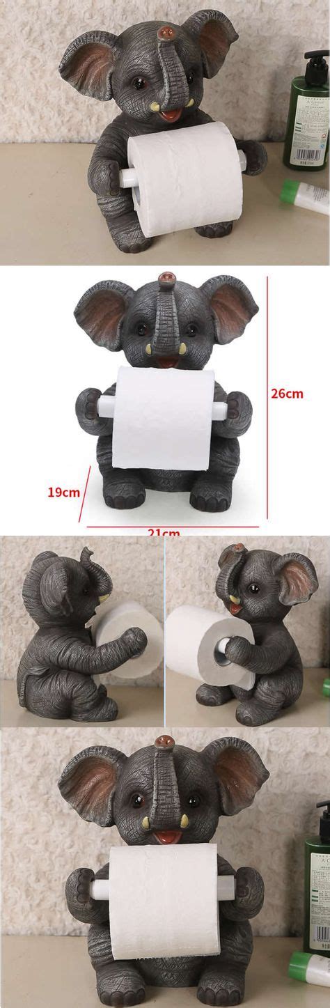 Resin Animal Elephant Toilet Paper Roll Holder Dispenser Elephant