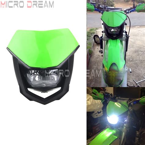 Green Motocross Headlight 12v 35w Dirt Bike Universal Headlamp For