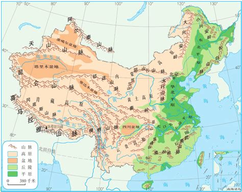 中国各地理分界线无水印高清地图大兴安岭