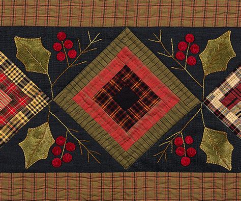 Pattern Holiday Runner Table Runner By Timeless Etsy Applique Table