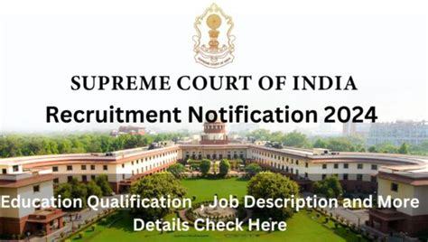 Supreme Court Jobs 2024 For Law Clerk Cum Research Associates Sarkari