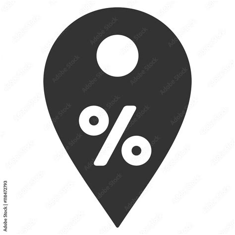 percent map marker icon vector style  flat iconic symbol