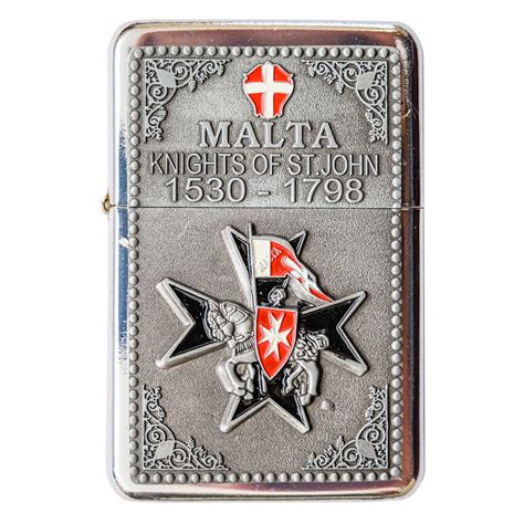 Designed Refillable Metal Lighter Malta Knights Of St John Black 8