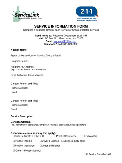 Fillable Online New Service Form On Servicelink S Website With Fillable